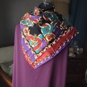 Adrienne Vittadini Vibrant Scarf with Red and Purple Accents
